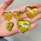 Green Amber Free Heart Shape Cabochon